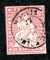 10045  Switzerland 1856-57 Zumstein #24D  (o)  Michel #15 IIByp - Usados