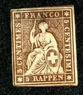 10061  Switzerland 1862 Zumstein #22G  (*)  Michel #13 IIBym - Unused Stamps