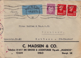 Lettre Oslo 1942 Censure Guerre Pour Koblenz - Covers & Documents