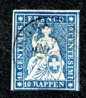 10072  Switzerland 1862 Zumstein #23G  (o)  Michel #14 IIBym - Gebraucht