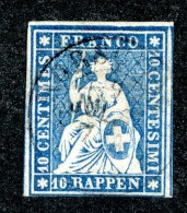 10072  Switzerland 1862 Zumstein #23G  (o)  Michel #14 IIBym - Usati