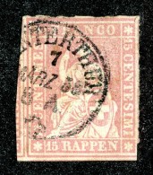 10074  Switzerland 1862 Zumstein #24G  (o)  Michel #15 IIBym - Usados