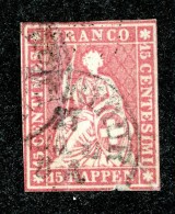 10076  Switzerland 1862 Zumstein #24G  (o)  Michel #15 IIBym - Usados