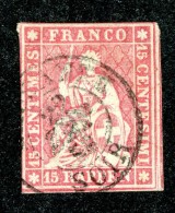 10079  Switzerland 1862 Zumstein #24G  (o)  Michel #15 IIBym - Usados