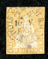 10080  Switzerland 1858-62 Zumstein #25G  (o)  Michel #16 IIBym - Usados