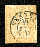 10082  Switzerland 1858-62 Zumstein #25G  (o)  Michel #16 IIBym - Usados