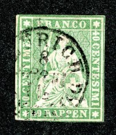 10085  Switzerland 1858-62 Zumstein #26G  (o)  Michel #17 IIBym - Usados