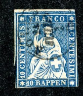 10096  Switzerland 1857 Zumstein #23G  (o)  Michel #14 IIBym - Usados