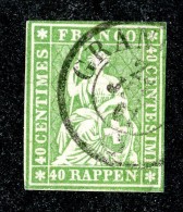 10098  Switzerland 1858 Zumstein #26G Ab1 (o)  Michel #17 IIBym Pf I - Usados