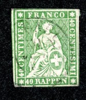 10099  Switzerland 1858 Zumstein #26G  (o)  Michel #17 IIBym - Usados