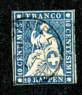 10105  Switzerland 1857 Zumstein #23G (o)  Michel #14 IIBym - Usados