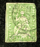 10107  Switzerland 1858 Zumstein #26G (o)  Michel #17 IIBym - Usados