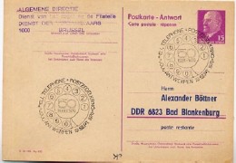 TELEFON ANTWERPEN 1970 Auf DDR P74A Antwort-Postkarte ZUDRUCK BÖTTNER #1 - Herdenkingsdocumenten