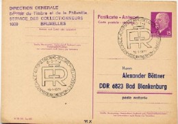 TELEFONNETZ ANTWERPEN 1971 Auf DDR P74A Antwort-Postkarte ZUDRUCK BÖTTNER #1 - Herdenkingsdocumenten