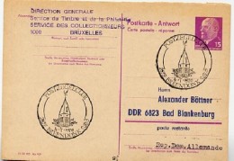 POSTZEGELCLUB BREENDONK 1970 Auf DDR P74 A Antwort-Postkarte ZUDRUCK BÖTTNER #1 - Herdenkingsdocumenten