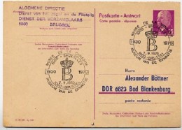 Museum Van De Dynastie Bruxelles 1970 Sur R.D.A. Carte Postale Réponse P74A Imprimé Privé #1 - Herdenkingsdocumenten