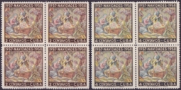 1957-215 CUBA. REPUBLICA. 1957. Ed.733-34. NAVIDADES CHRISTMAS. NACIMIENTO DE JESUS. NO GUM. BLOCK 4. - Ungebraucht