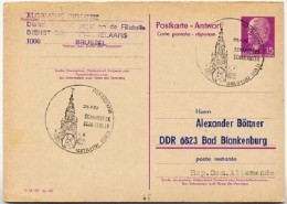 RATHAUS SCHAARBEEK  Belgien 1970 Auf DDR P74 A Antwort-Postkarte ZUDRUCK BÖTTNER #1 - Herdenkingsdocumenten