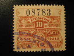 1913 Provincia De SANTA FE Comisiones De Fomento Control Impuestos Revenue Fiscal Tax Postage Due Official Argentina - Officials