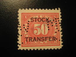 STOCK TRANSFER DOCUMENTARY 50 Cents Revenue Fiscal Tax Postage Due Official USA - Steuermarken