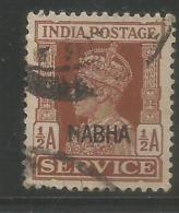 Nabha Princely State Of India, 1/2 Anna, Ovptd. Nabha In Black,Used, As Per Scan - Nabha