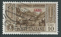 1932 EGEO CASO USATO GARIBALDI 10 CENT - U26-9 - Egée (Caso)