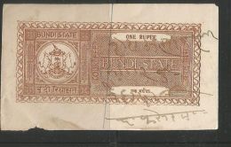 BUNDI State 1 Rupee Light Brown Variety Court Fee Type 12 K&M, As Per Scan  Inde Indien India Fiscaux Fiscal Revenue - Bundi