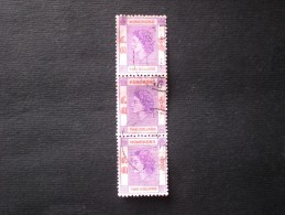 STAMPS HONG KONG 1954 Queen Elizabeth II 2 $ X 3 PEZZI !! Décalque De Couleur Partielle 茅根 中國 - Used Stamps
