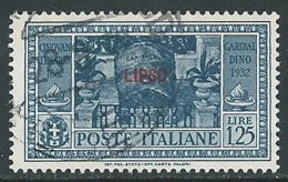 1932 EGEO LIPSO USATO GARIBALDI 1,25 LIRE - U27 - Aegean (Lipso)