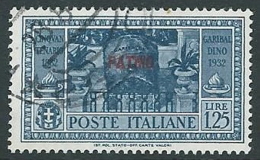 1932 EGEO PATMO USATO GARIBALDI 1,25 LIRE - U27-4 - Egeo (Patmo)