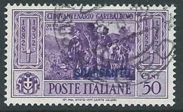 1932 EGEO SCARPANTO USATO GARIBALDI 50 CENT - U27-6 - Egée (Scarpanto)