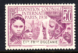 French Polynesia MH Scott #77 50c Colonial Exposition 1931 - Unused Stamps