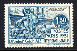 French Polynesia MH Scott #79 1.50fr Colonial Exposition 1931 - Unused Stamps