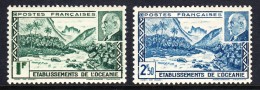 French Polynesia MH Scott #125A-#125B Set Of 2 Fautaua Valley, Marshal Petain - Vichy Iisue - Unused Stamps