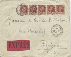 1943 - ENVELOPPE EXPRES De TOULOUSE (HTE GARONNE) Pour PERPIGNAN - PETAIN - 1941-42 Pétain