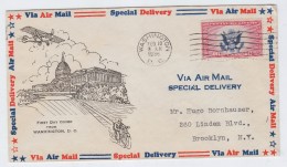 USA AIR MAIL SPECIAL DELIVERY FIRST DAY COVER FDC 1936 - 1c. 1918-1940 Covers