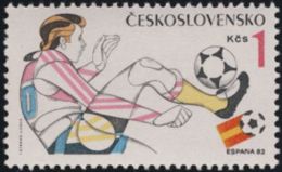 Czechoslovakia / Stamps (1982) 2521: XII. FIFA World Cup Spain 1982 (player With The Ball); Painter: Ivan Strnad - Nuevos