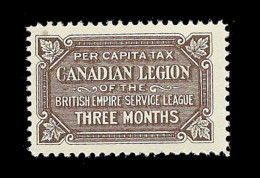 B16-02 CANADA Canadian Legion Per Capita Tax Stamp MNH - Local, Strike, Seals & Cinderellas