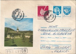 Enveloppe -  Cachet  Au  Depart  De  ROUMANIE   à  Destination   D´  HENDAYE    ( 64 )    Par  Avion - Marcophilie