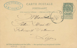 420/24 - ARMURERIE LIEGEOISE - Entier Postal Armoiries ARGENTEAU 1903 Vers LIEGE - Cachet J.B. Puraye à ST REMY - Tir (Armes)