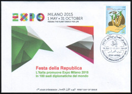 ARGELIA 2014 FDC  FDC Expo Milan 2015 Milano Universal Expo - Italie Italia Italy Exposition Food Feeding - 2015 – Milan (Italie)