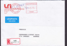 Hungary Ungarn LRI, LEGIPOSTA Par Avion & Registered Einschreiben Label BUDAPEST 1999 Meter Cover Brief - Franchigia