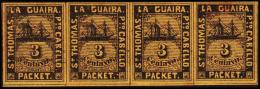 1864. SAN TOMAS LA GUIRA Pto CABELLO. PACKET. 3 CENTAVO. First Issue. Without Lines Acr... (Michel: FACIT LG 28) - JF193 - Danish West Indies
