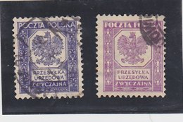 POLOGNE   Service   1933-35   Y. T.  N° 17  19  Oblitéré - Dienstzegels