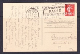 EXTRA9-36 POST CARD WITH  THE SPECIAL CANCELLATION. - Summer 1924: Paris