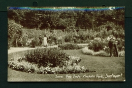 ENGLAND  -  Southport  Hesketh Park  Sweet Pea Beds  Used Vintage Postcard As Scans - Southport