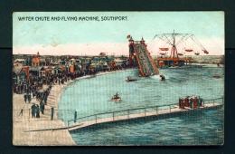ENGLAND  -  Southport  Water Chute And Flying Machine  Vintage Postcard As Scans - Southport