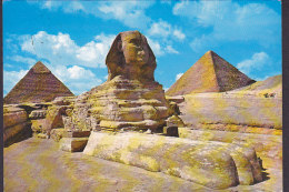 Egypt PPC Great Sphinx Of Giza & Kheops Pyramid 1995 To Denmark (2 Scans) - Gizeh