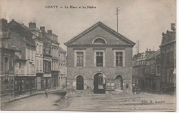 CONTY  LA PLACE DES HALLES - Conty