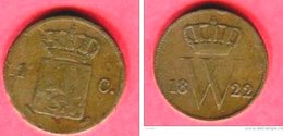 1 CENT 1822 TB  23 - 1815-1840 : Willem I